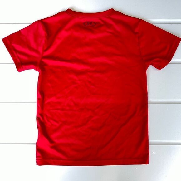 Under Armour Heat Gear Boys Red Short Sleeve Tee Size 6 - Picture 2 of 6